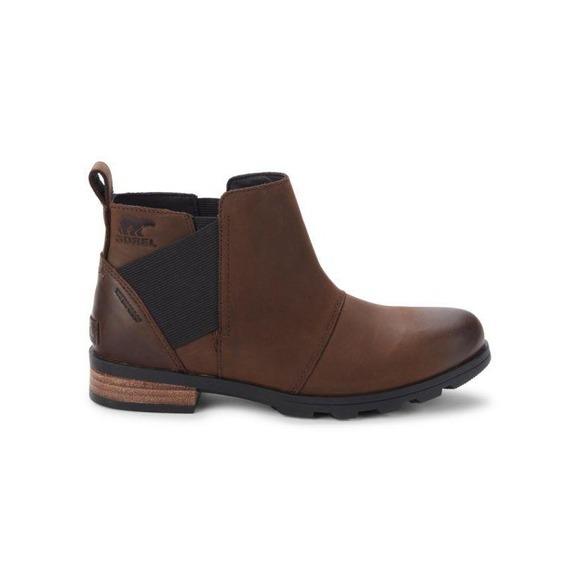 Sorel Shoes - NWT Sorel Waterproof Emelie Brown Leather Ankle Boots w/ elasticized gores‎ US 7